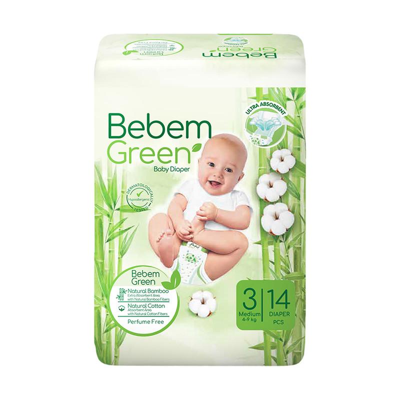 ببم پوشک سبز 3 متوسط 14عددی