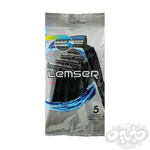 لمسر تیغ اصلاح دولبه نقره ای صابون دار 5 عددی