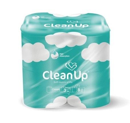 کلین آپ دستمال توالت - طرح ابر - ۸ رول