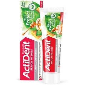 اکتیدنت خمیر دندان الترا پروتکشن حاوی عصاره عسل و موم عسل با ۸ ویژگی ۱۰۰ گرمی