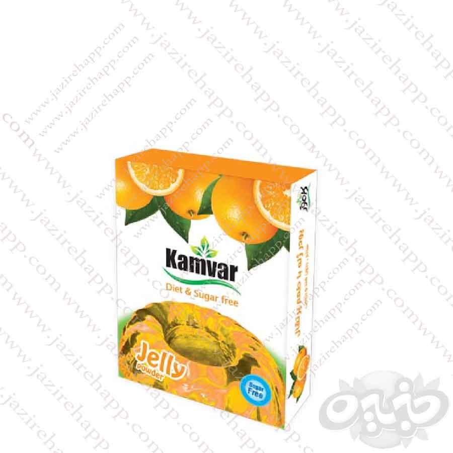 کامور پودر ژله بدون قند با طعم پرتقال