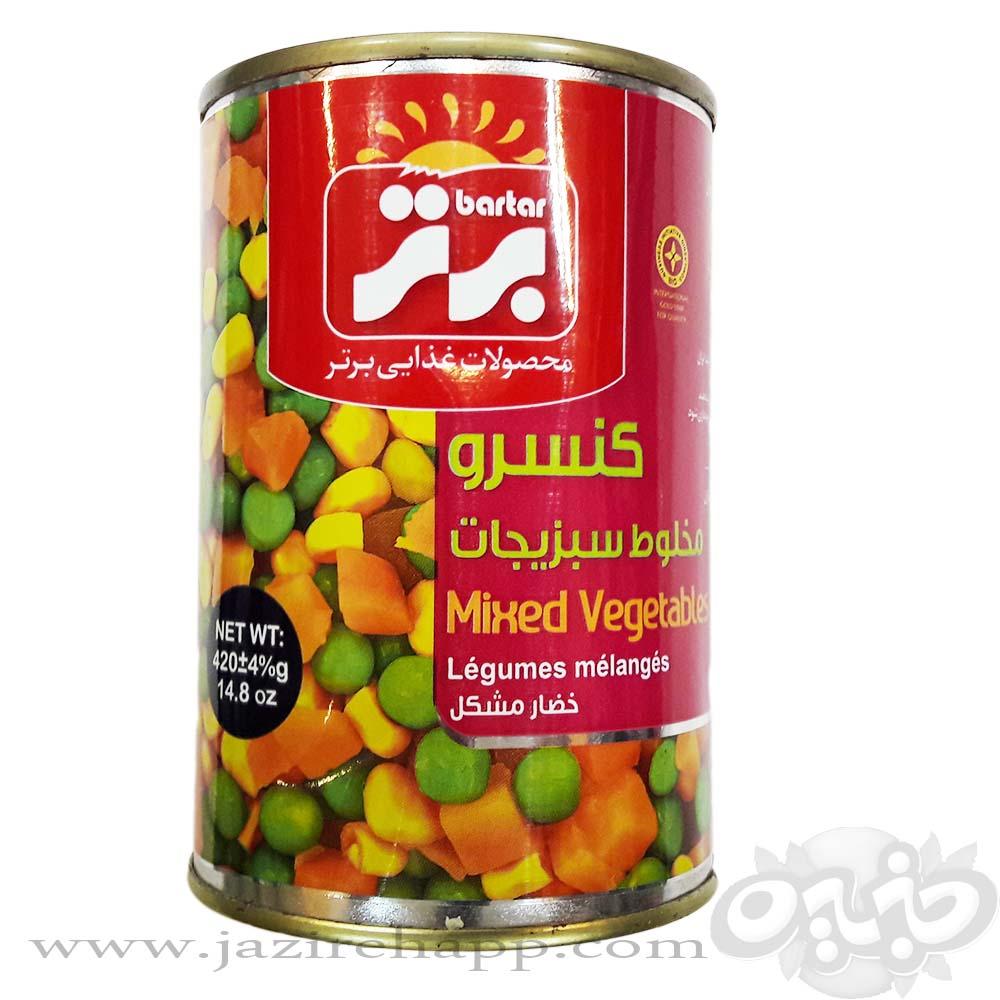 برتر کنسرو مخلوط سبزیجات ۳۸۰ گرمی