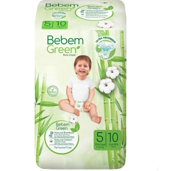 ببم پوشک سبز خیلی بزرگ 10عددی سایز 5