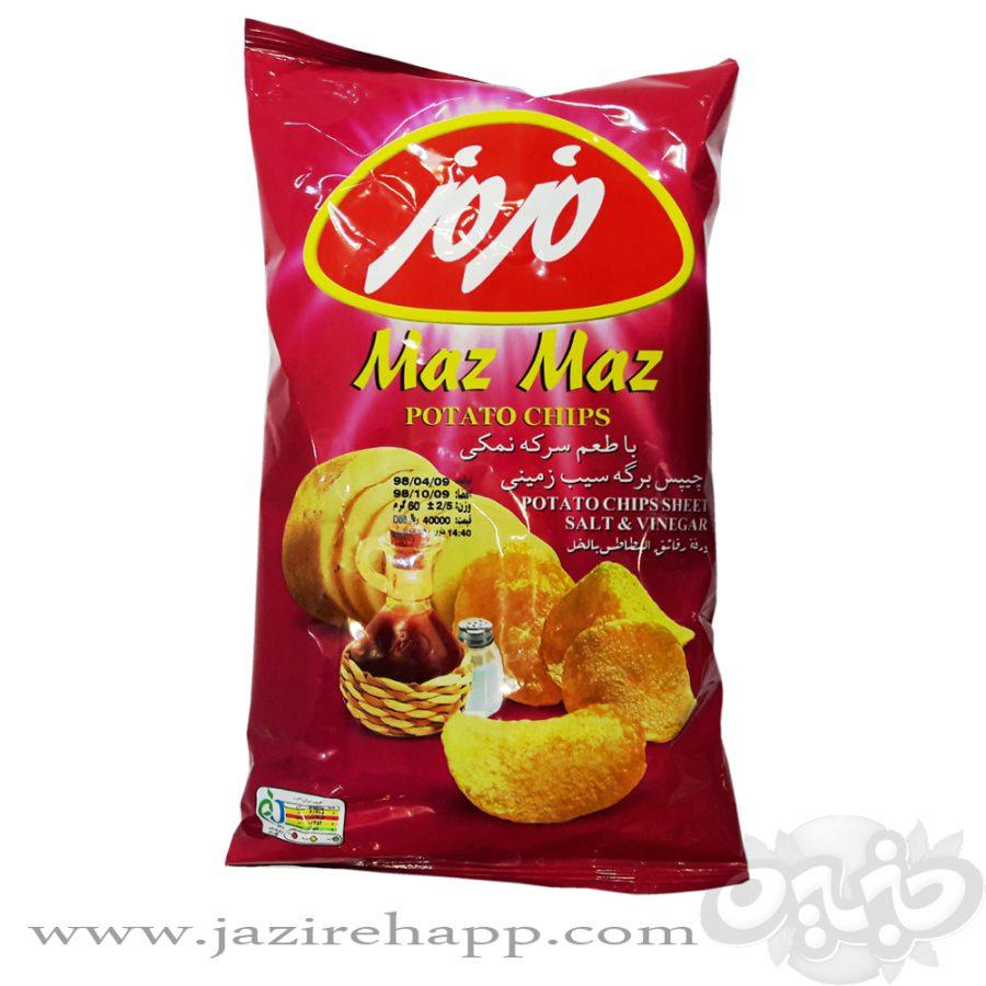 مزمز چیپس سرکه متوسط ۶۰ گرمی