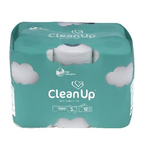 کلین آپ دستمال توالت - طرح ابر - ۱۲ رول